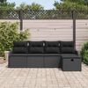 vidaXL Ensemble de canap&eacute; de jardin avec coussin 5 pcs Noir Poly rotin