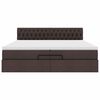 VidaXL Cadre de lit ottoman avec matelas marron fonc&eacute; 200x200 cm tissu