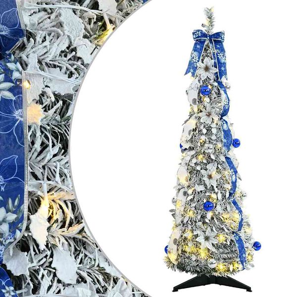 vidaXL Sapin de No&euml;l artificiel avec 50 LED Blanc 120 cm PVC
