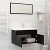 vidaXL Ensemble de meubles de salle de bain Noir Agglom&eacute;r&eacute;