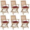 vidaXL Chaises pliables de jardin lot de 6 avec coussins Bois d'acacia
