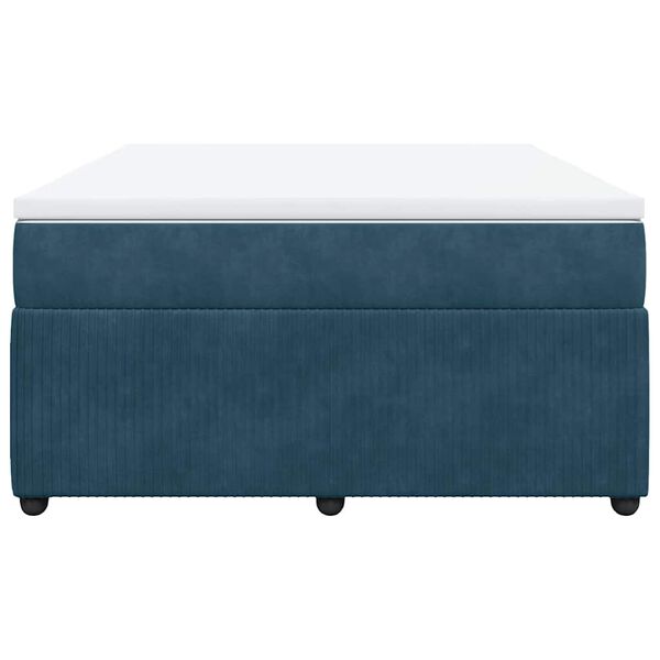 vidaXL Sommier &agrave; lattes de lit et matelas Bleu fonc&eacute; 140x190cm Velours
