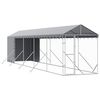 vidaXL Chenil d'ext&eacute;rieur pour chiens avec toit argent&eacute; 2x10x2,5 m