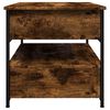 vidaXL Table basse ch&ecirc;ne fum&eacute; 70x50x50 cm bois d'ing&eacute;nierie et m&eacute;tal