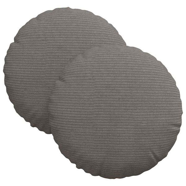 vidaXL Coussins de si&egrave;ge 2 pcs Gris clair &Oslash; 30 x 13 cm