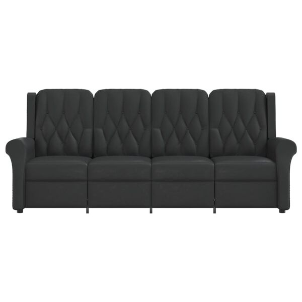 vidaXL Fauteuil de massage inclinable 4places noir brillant similicuir