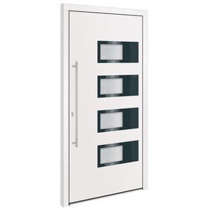 vidaXL Porte d'entr&eacute;e Blanc 100x200 cm Aluminium et PVC