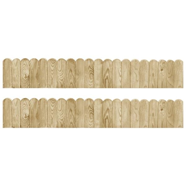 vidaXL Rouleaux de bordure 2 pcs 120 cm Bois de pin impr&eacute;gn&eacute;