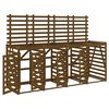 vidaXL Abri pour poubelle quadruple sur roulettes marron miel bois pin