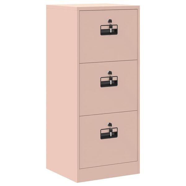 vidaXL Cabinet de Dossier avec tiroir Rose 45,5 x 42 x 106,5 cm