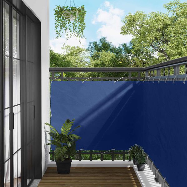 vidaXL &Eacute;cran de balcon Bleu 120 x 200 cm Oxford alu enduit de PU