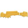 vidaXL Ensemble de canap&eacute;s 4 pcs coussins d&eacute;coratifs et coussins Jaune