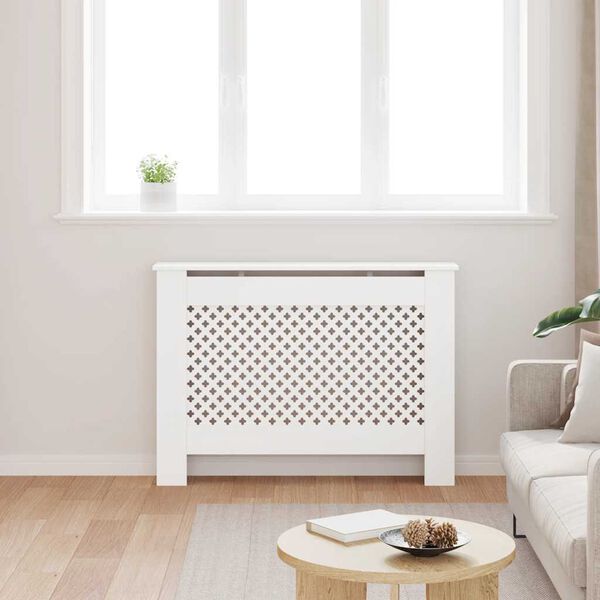 vidaXL Cache-radiateur Blanc 112x19x81,5 cm MDF