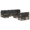 vidaXL Ensemble de canap&eacute; de jardin 10 pc Gris polyrotin