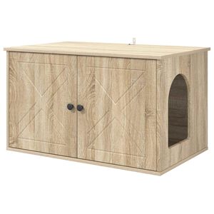 vidaXL Maison pour chat Sonoma 85 x 55 x 50,5 cm Bois d'ing&eacute;nierie