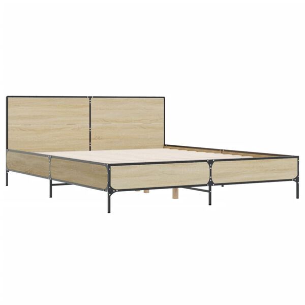 vidaXL Cadre de lit sans matelas chêne sonoma 140x190 cm