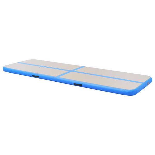 vidaXL Tapis gonflable de gymnastique avec pompe 400x100x10cm PVC Bleu