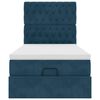 vidaXL Cadre de lit ottoman avec matelas bleu fonc&eacute; 90x190 cm velours