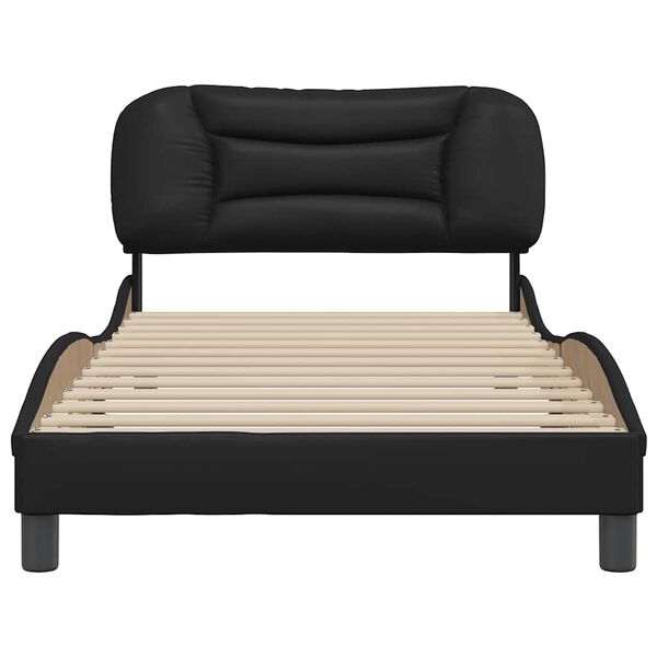 vidaXL Cadre de lit sans matelas Hvar noir 100x200 cm similicuir