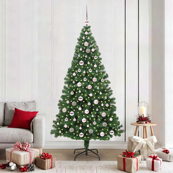 vidaXL Sapin de No&euml;l artificiel Vert 210 cm PVC, Acier et Plastique