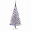 vidaXL Sapin de No&euml;l avec 150 LED avec support Argent 120 cm PET