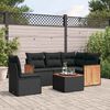 vidaXL Salon de jardin 6 pcs avec coussins noir r&eacute;sine tress&eacute;e