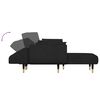vidaXL Canapé-lit en forme de L noir 275x140x70 cm velours
