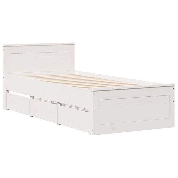 vidaXL Cadre de lit sans matelas avec tête de lit 90x200cm bois de pin
