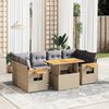 vidaXL Salon de jardin avec coussins 7 pcs beige r&eacute;sine tress&eacute;e