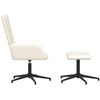 vidaXL Chaise de relaxation avec tabouret Blanc cr&egrave;me Velours