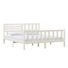 vidaXL Cadre de lit sans matelas blanc bois massif