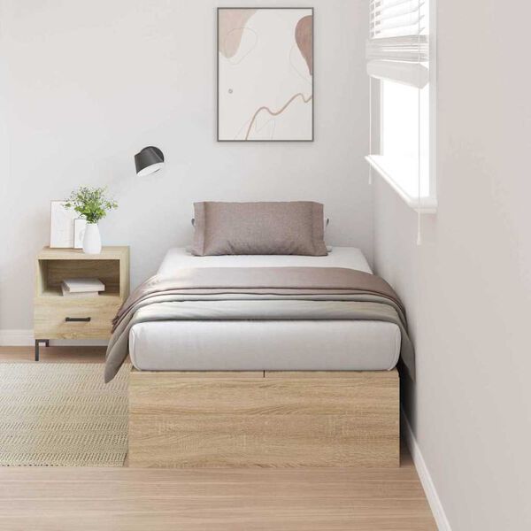 vidaXL Cadre de lit Chêne sonoma 90 x 190 cm Bois d'ingénierie