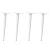 vidaXL Pieds de table basse coniques 4 pi&egrave;ces Blanc 30-31 cm Acier