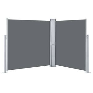 vidaXL Auvent lat&eacute;ral double r&eacute;tractable de patio 170x600cm Anthracite