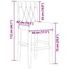 vidaXL Chaises de bar lot de 2 bois massif d'h&eacute;v&eacute;a et tissu