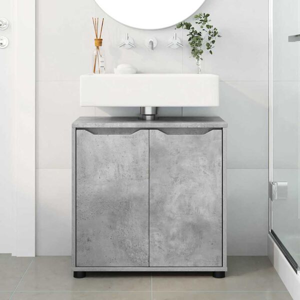vidaXL Armoire de lavabo de salle de bain Gris béton 60 x 30 x 60 cm