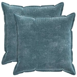 vidaXL Housse de coussin 2 pcs HOUTEN Bleu 60 x 60 cm Tissu Chenille