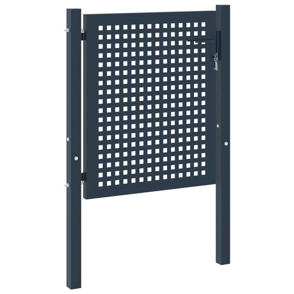vidaXL Portail de cl&ocirc;ture Anthracite 102 x 100 cm Acier