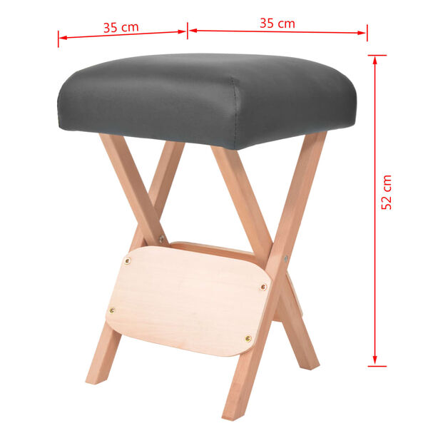 vidaXL Tabouret de massage pliant avec siège 12 cm d'épaisseur Noir