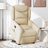 vidaXL Fauteuil inclinable de massage Cr&egrave;me Tissu