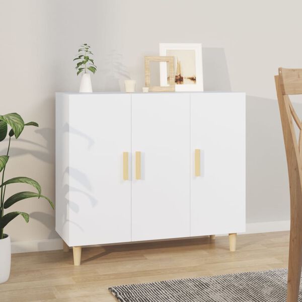 vidaXL Buffet blanc 90x34x80 cm bois d'ingénierie