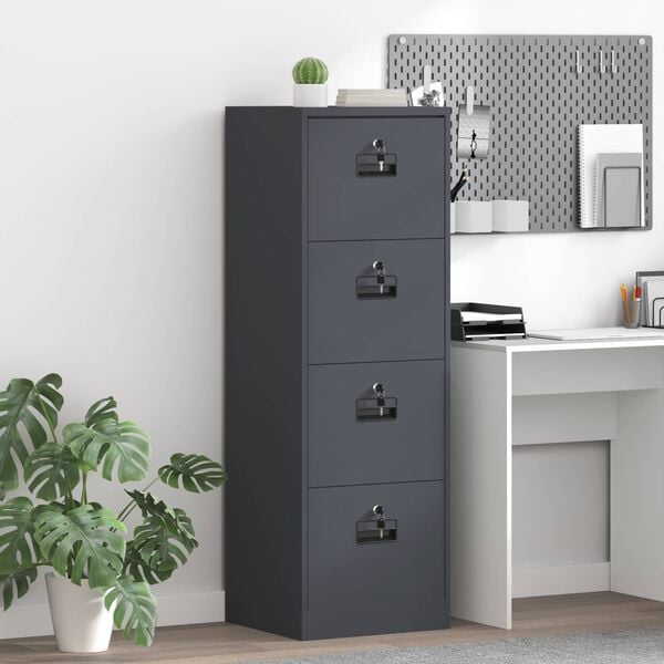 vidaXL Cabinet de Dossier avec tiroir Anthracite 45,5 x 42 x 139 cm