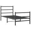 vidaXL Cadre de lit m&eacute;tal sans matelas avec pied de lit noir 90x200 cm
