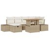 vidaXL Ensemble de canap&eacute; de jardin 7 pc Beige polyrotin