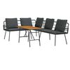 vidaXL Ensemble de canap&eacute; de jardin 2 pc Noir polyrotin