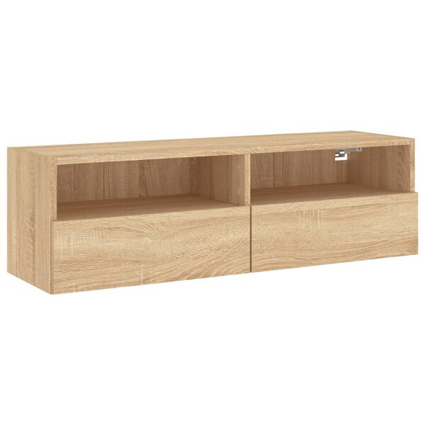 vidaXL Meuble TV mural ch&ecirc;ne sonoma 100x30x30 cm bois d'ing&eacute;nierie