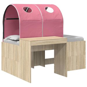 vidaXL Lit avec Tunnel 3 pc Ch&ecirc;ne Sonoma et rose Bois d'ing&eacute;nierie