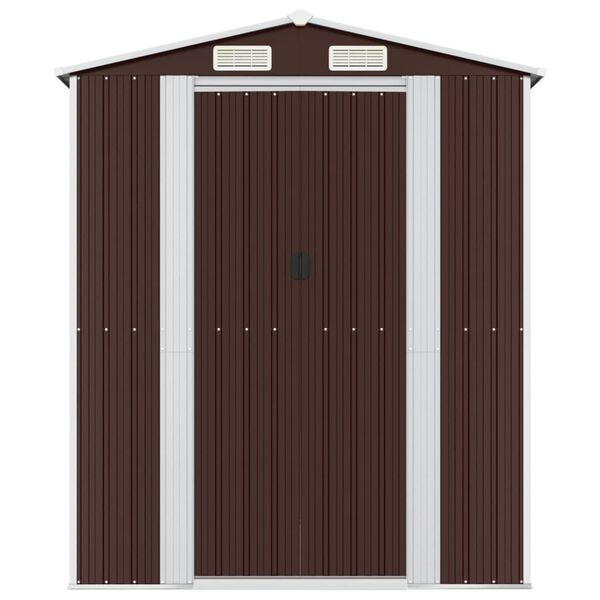 vidaXL Abri de jardin Marron foncé 192x689x223 cm Acier galvanisé