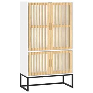 vidaXL Buffet haut blanc 70x35x125 cm bois d'ing&eacute;nierie