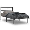 vidaXL Cadre de lit métal sans matelas avec tête de lit noir 100x200cm